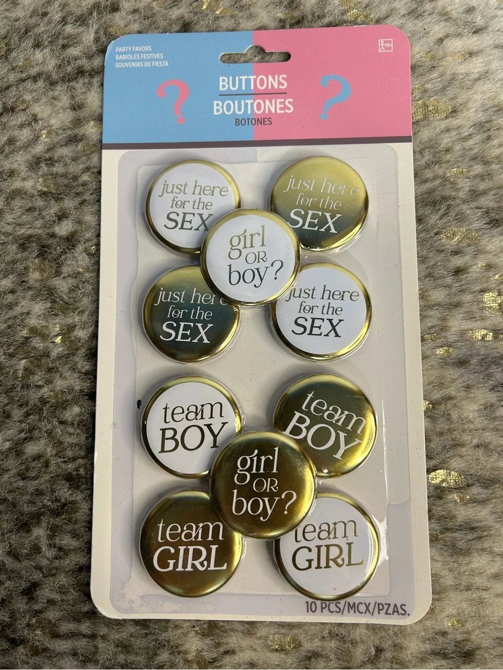 5 for $25🔥Baby Shower Buttons- Set of 10- New
